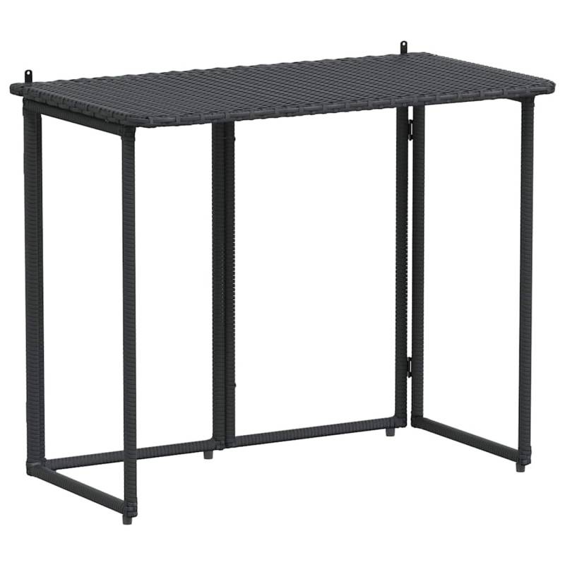 vidaXL Gartentisch Klappbar Schwarz 90x51x75 cm Poly Rattan 4108254 von VIDAXL