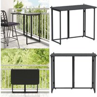 Gartentisch Klappbar Schwarz 90x51x75 cm Poly Rattan - Vidaxl von VIDAXL