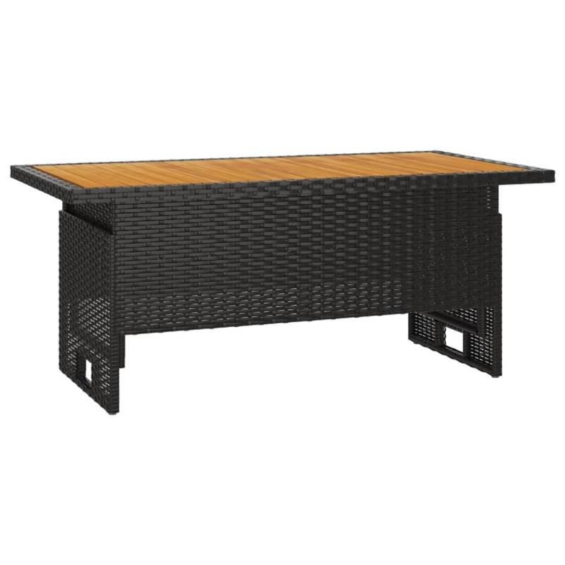 vidaXL Gartentisch Schwarz 100x50x43/63 cm Akazienholz & Poly Rattan 362187 von VIDAXL
