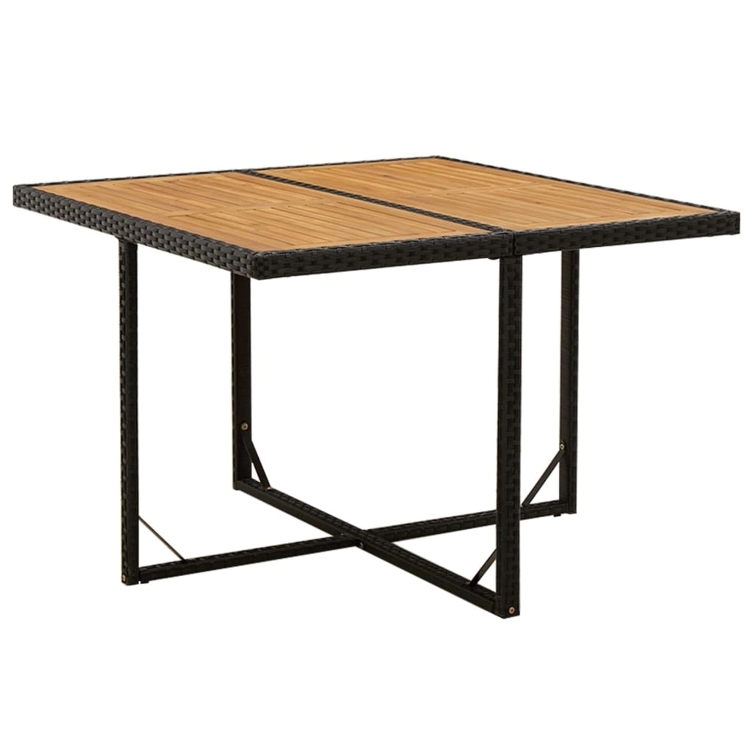 vidaXL Gartentisch Schwarz 109x107x74cm Poly Rattan Massivholz Akazie 316790 vidaXL Gartentisch Schwarz 109x107x74cm Poly Rattan Massivholz Akazie 316790 von VIDAXL