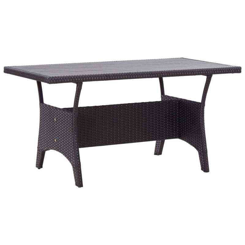 vidaXL Gartentisch Schwarz 120x70x66 cm Poly Rattan 316585 von VIDAXL