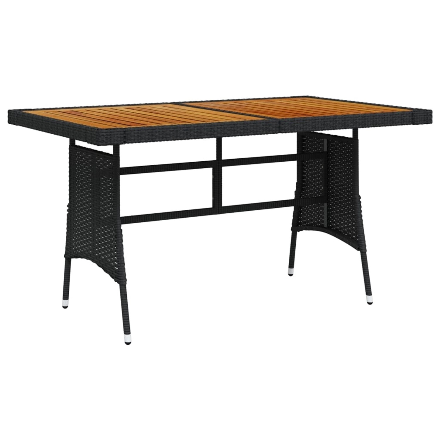 vidaXL Gartentisch Schwarz 130x70x72cm Poly Rattan & Massivholz Akazie 318693 vidaXL Gartentisch Schwarz 130x70x72cm Poly Rattan & Massivholz Akazie 318693 von VIDAXL