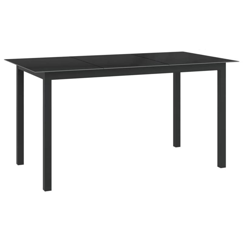 vidaXL Gartentisch Schwarz 150x90x74 cm Aluminium und Glas 312201 von VIDAXL