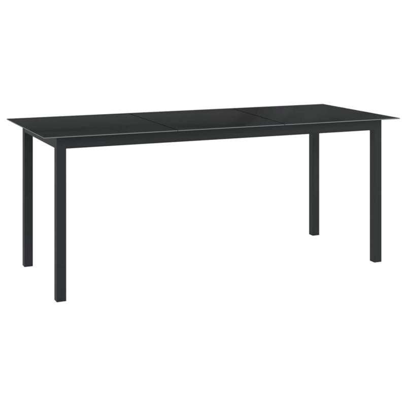 vidaXL Gartentisch Schwarz 190x90x74 cm Aluminium und Glas 312202 von VIDAXL