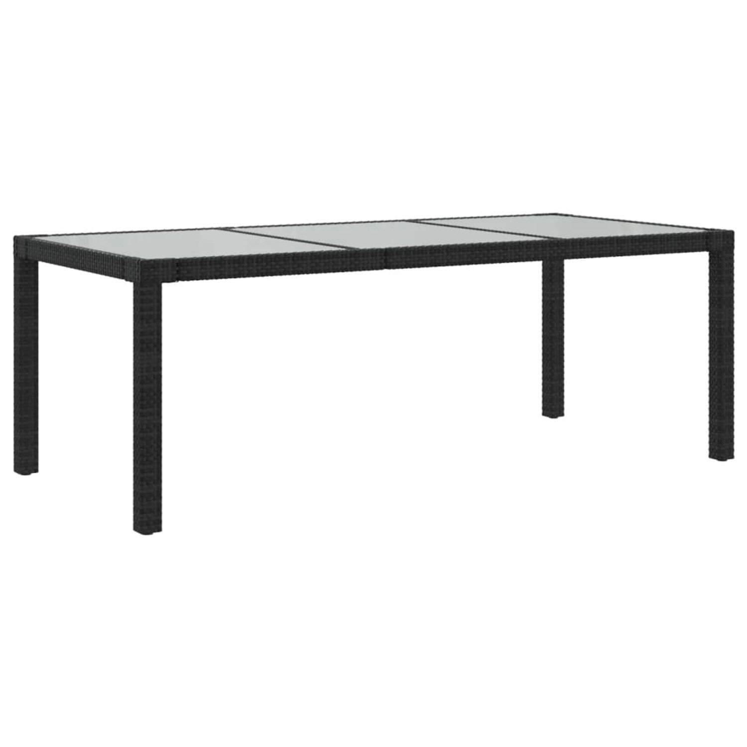 vidaXL Gartentisch Schwarz 190x90x75 cm Gehärtetes Glas Poly Rattan 316712 vidaXL Gartentisch Schwarz 190x90x75 cm Gehärtetes Glas Poly Rattan 316712 von VIDAXL