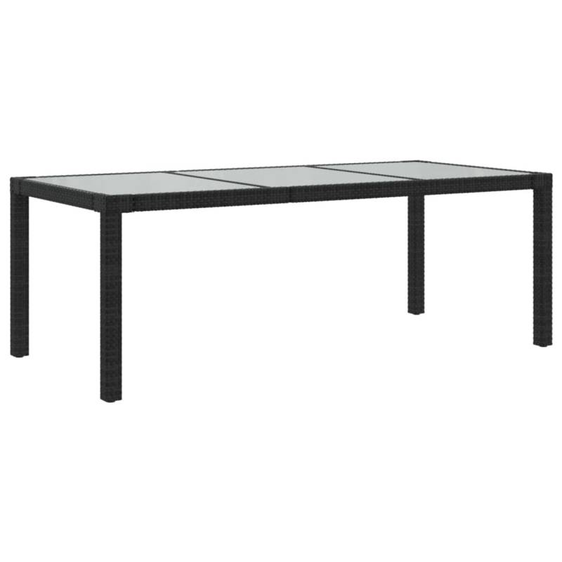 vidaXL Gartentisch Schwarz 190x90x75 cm Gehärtetes Glas Poly Rattan 316712 von VIDAXL