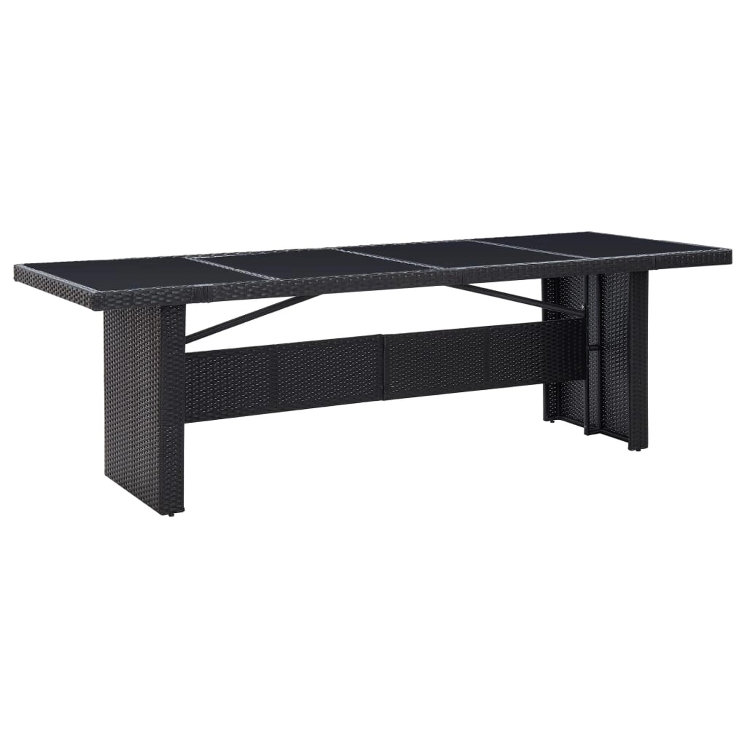 vidaXL Gartentisch Schwarz 240x90x74 cm Poly-Rattan und Glas 310071 vidaXL Gartentisch Schwarz 240x90x74 cm Poly-Rattan und Glas 310071 von VIDAXL