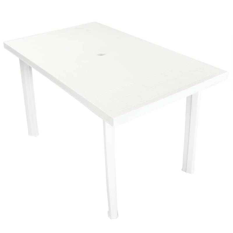 vidaXL Gartentisch Weiß 126 x 76 x 72 cm Kunststoff 43597 von VIDAXL