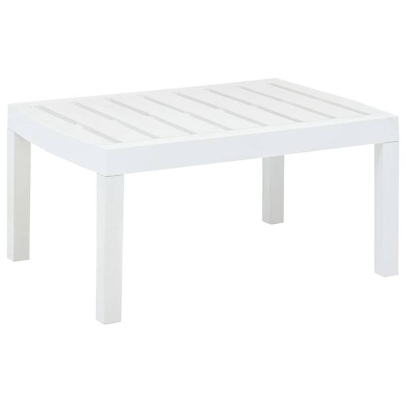 vidaXL Gartentisch Weiß 78x55x38 cm Kunststoff 48814 von VIDAXL