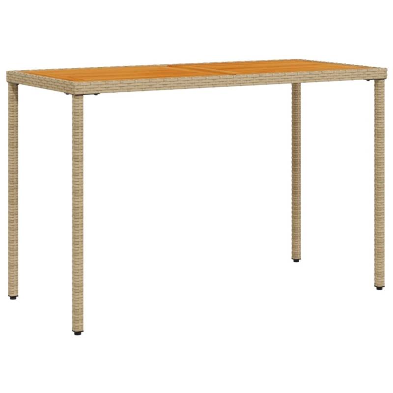 vidaXL Gartentisch mit Akazienholz-Platte 115x54x74 cm Poly Rattan 365078 von VIDAXL
