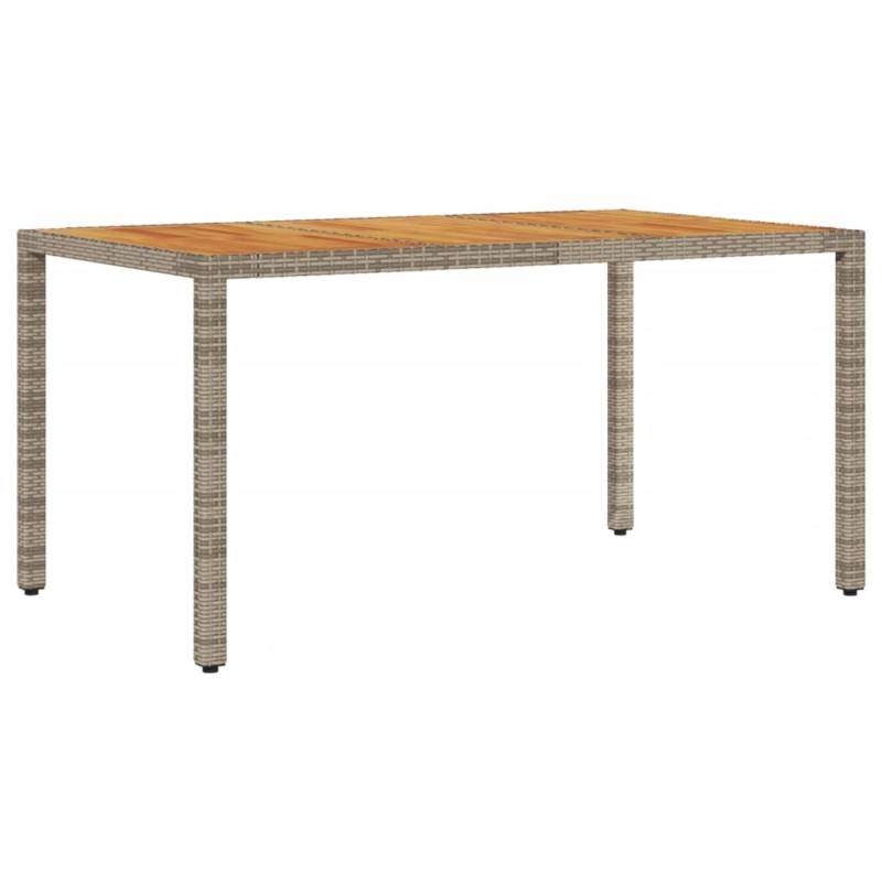 vidaXL Gartentisch mit Akazienholz-Platte Grau 150x90x75cm Poly Rattan 365536 von VIDAXL