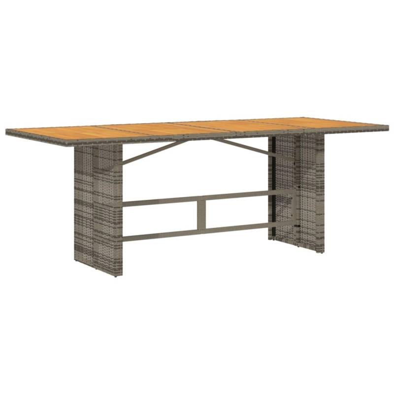vidaXL Gartentisch mit Akazienholz-Platte Grau 190x80x75cm Poly Rattan 365601 von VIDAXL