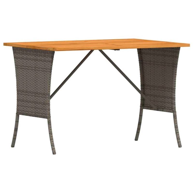 vidaXL Gartentisch mit Akazienholzplatte Grau 105x75x72cm Poly Rattan 4104139 von VIDAXL