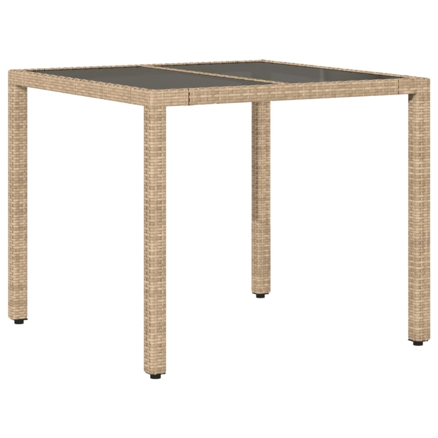 vidaXL Gartentisch mit Glasplatte Beige 90x90x75 cm Poly Rattan 365527 vidaXL Gartentisch mit Glasplatte Beige 90x90x75 cm Poly Rattan 365527 von VIDAXL