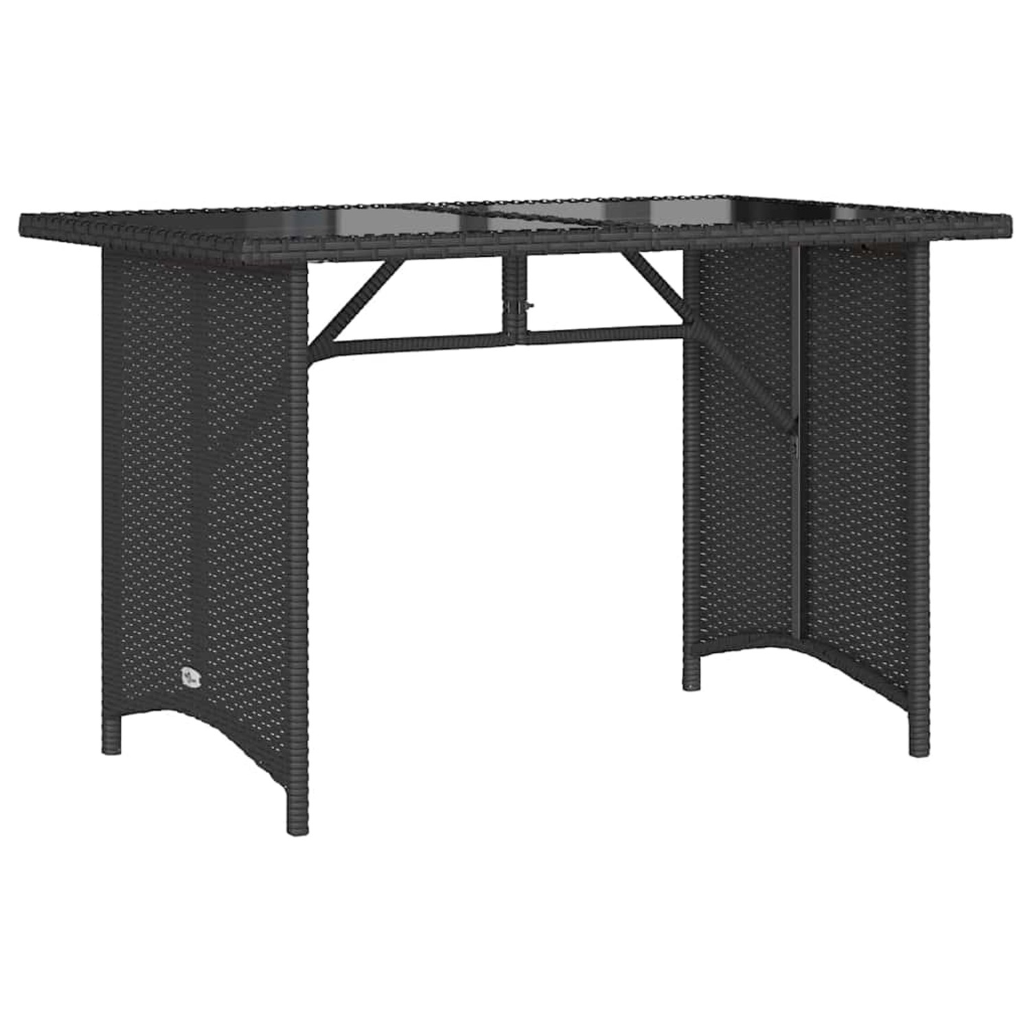 vidaXL Gartentisch mit Glasplatte Schwarz 110x68x70 cm Poly Rattan 366350 von VIDAXL
