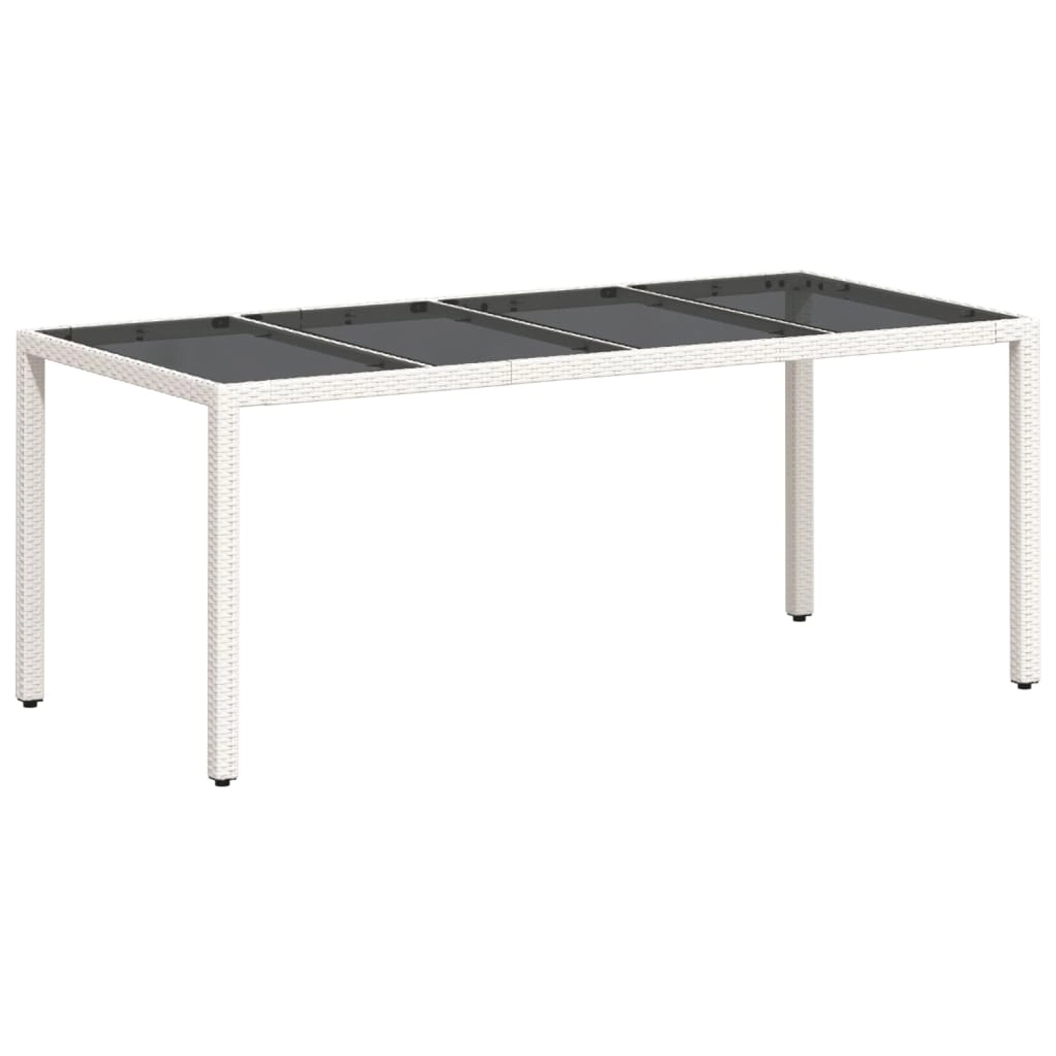 vidaXL Gartentisch mit Glasplatte Weiß 190x90x75 cm Poly Rattan 368129 vidaXL Gartentisch mit Glasplatte Weiß 190x90x75 cm Poly Rattan 368129 von VIDAXL
