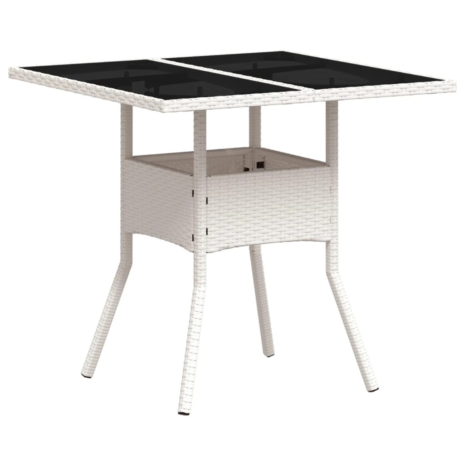 vidaXL Gartentisch mit Glasplatte Weiß 80x80x75 cm Poly Rattan 368132 vidaXL Gartentisch mit Glasplatte Weiß 80x80x75 cm Poly Rattan 368132 von VIDAXL