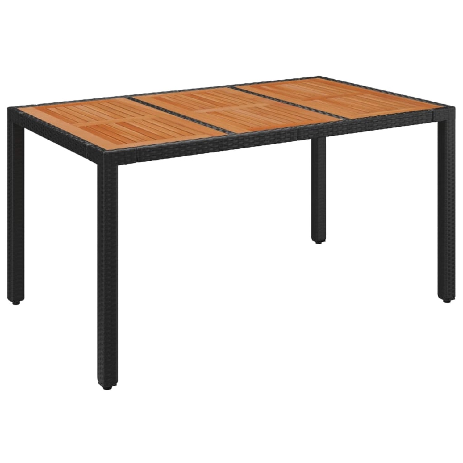 vidaXL Gartentisch mit Holzplatte Schwarz 150x90x75 cm Poly Rattan 319901 vidaXL Gartentisch mit Holzplatte Schwarz 150x90x75 cm Poly Rattan 319901 von VIDAXL