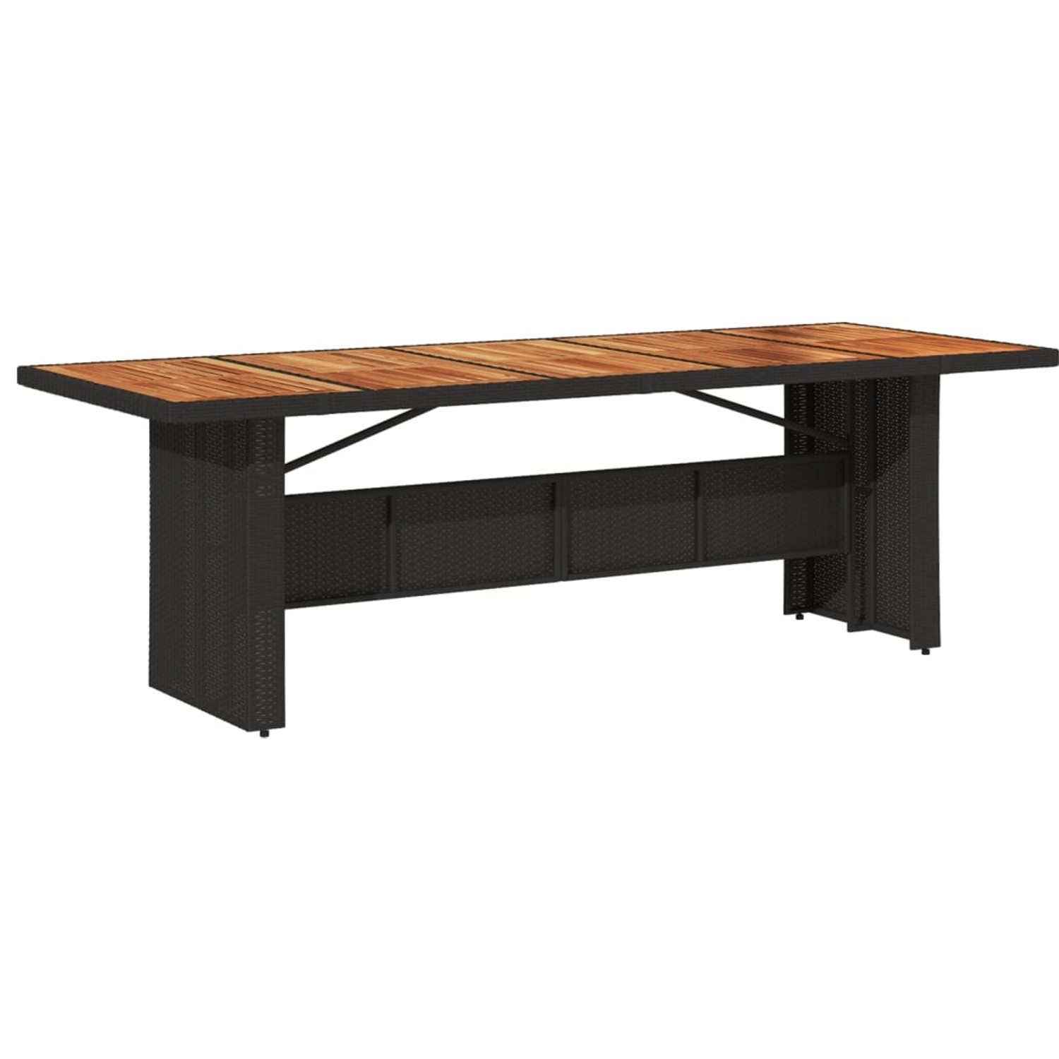 vidaXL Gartentisch mit Holzplatte Schwarz 240x90x75 cm Poly Rattan 365595 vidaXL Gartentisch mit Holzplatte Schwarz 240x90x75 cm Poly Rattan 365595 von VIDAXL