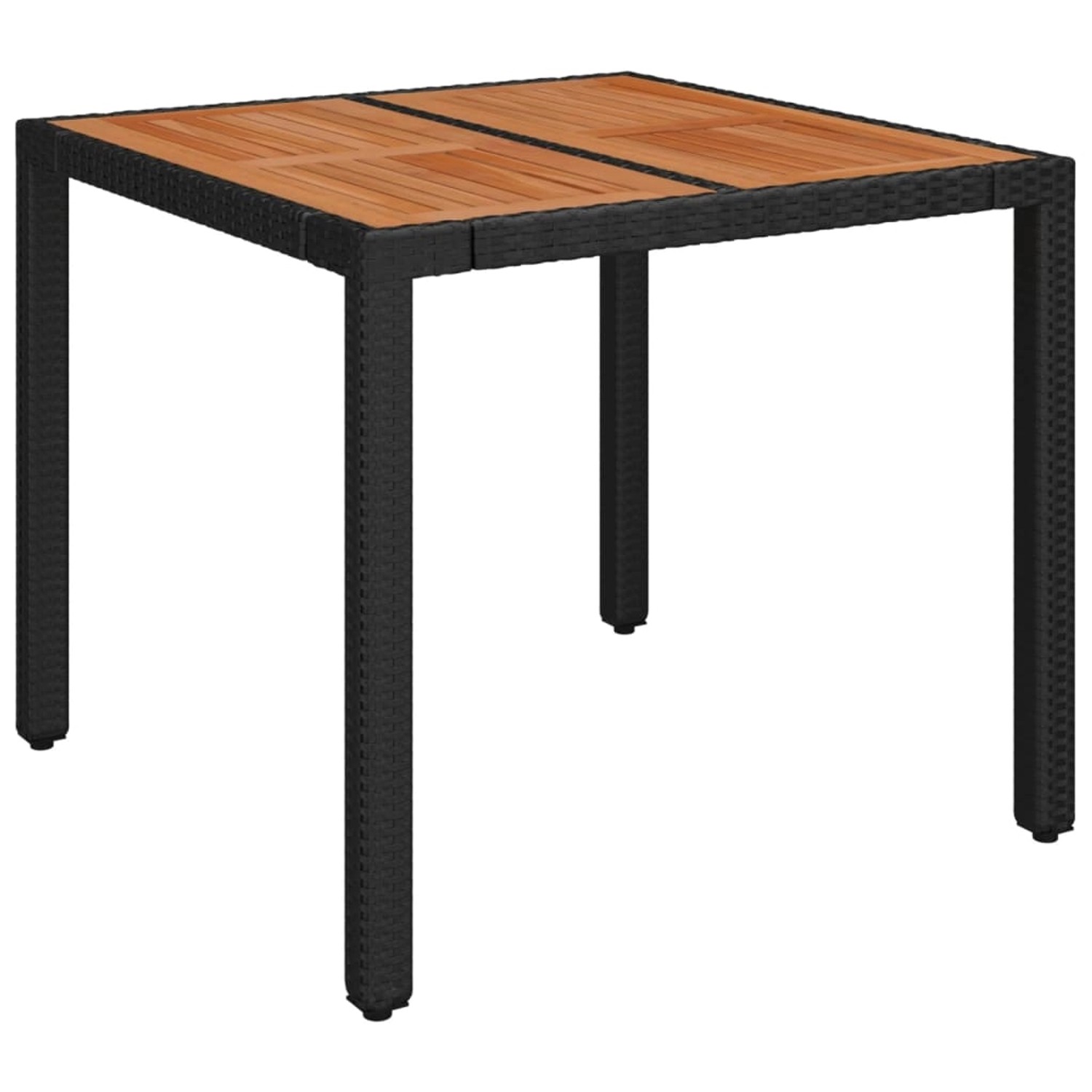 vidaXL Gartentisch mit Holzplatte Schwarz 90x90x75 cm Poly Rattan 319897 vidaXL Gartentisch mit Holzplatte Schwarz 90x90x75 cm Poly Rattan 319897 von VIDAXL