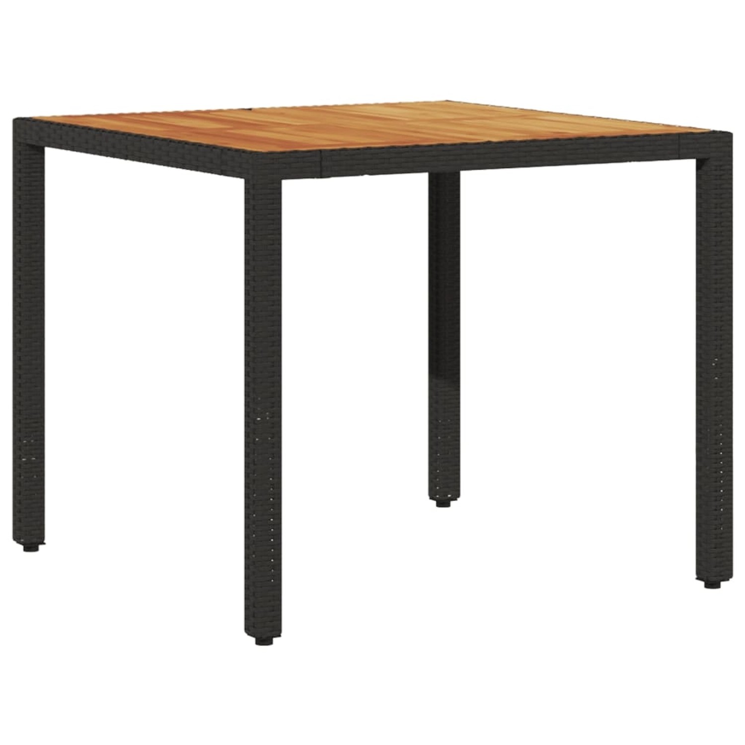 vidaXL Gartentisch mit Holzplatte Schwarz 90x90x75 cm Poly Rattan 365529 vidaXL Gartentisch mit Holzplatte Schwarz 90x90x75 cm Poly Rattan 365529 von VIDAXL