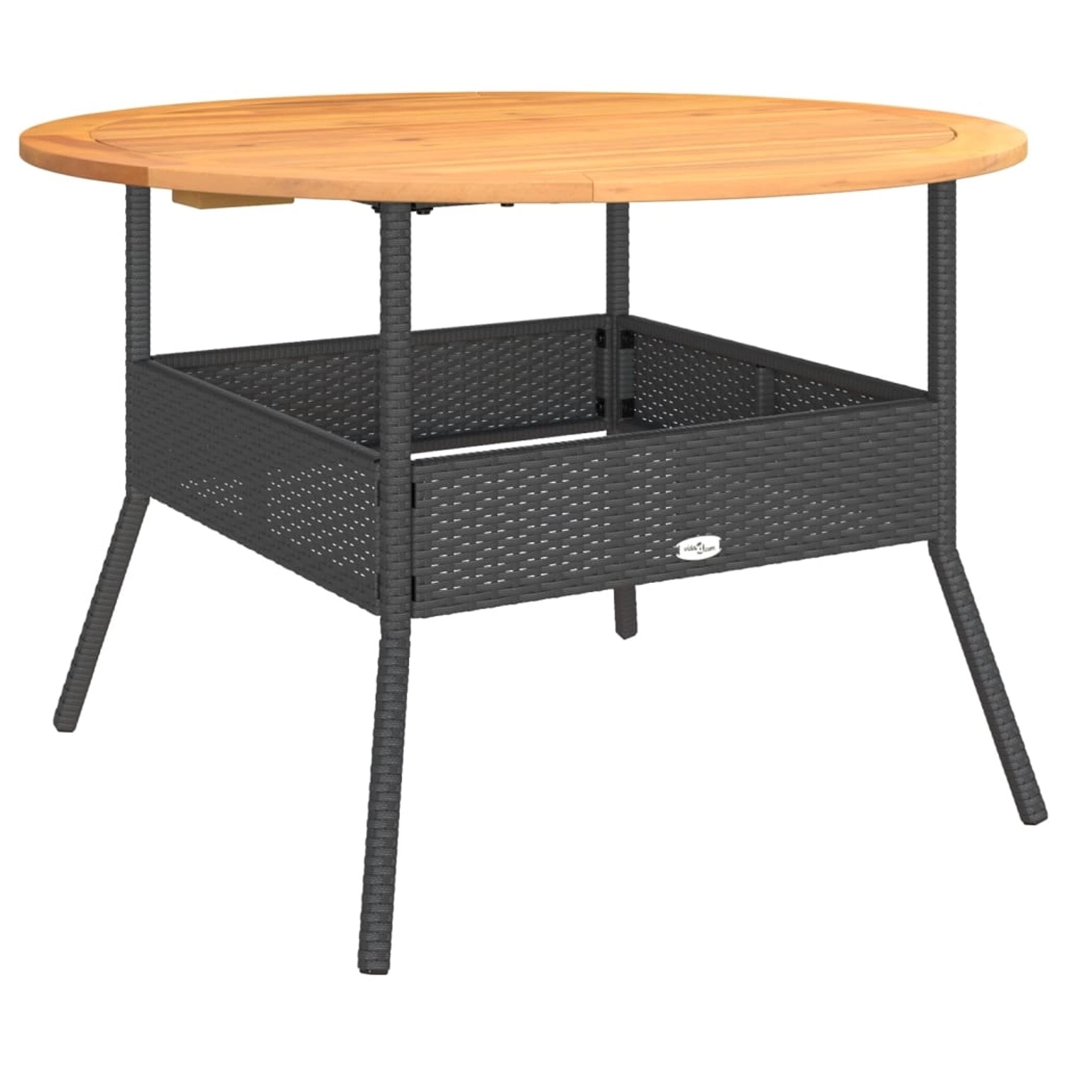 vidaXL Gartentisch mit Holzplatte Schwarz Ø110x71 cm Poly Rattan 368625 vidaXL Gartentisch mit Holzplatte Schwarz Ø110x71 cm Poly Rattan 368625 von VIDAXL