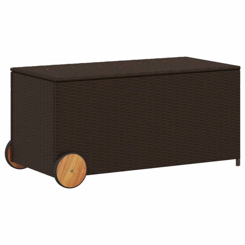 vidaXL Gartentruhe mit Rollen Braun 190L Poly Rattan von VIDAXL