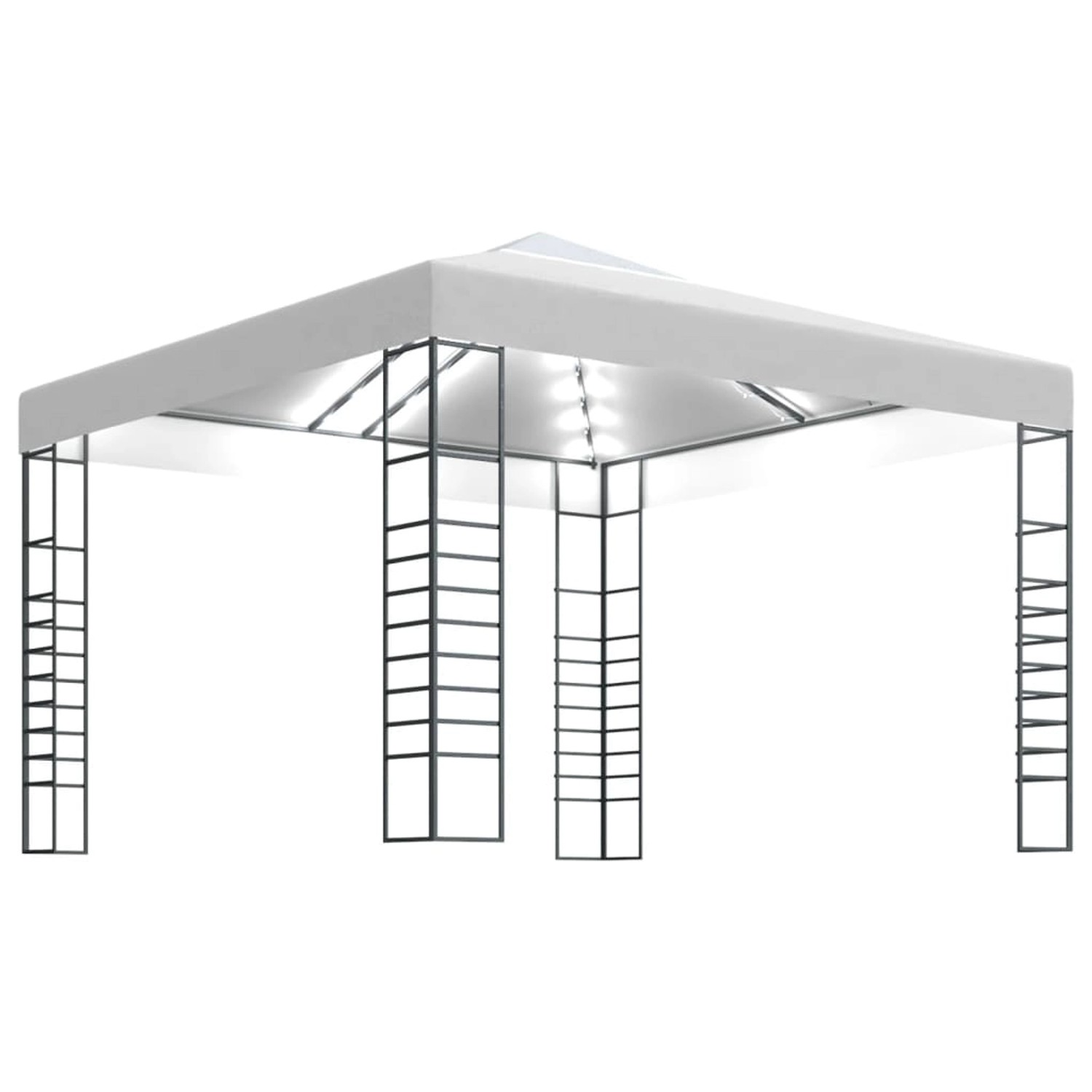 vidaXL Gartenzelt mit LED-Lichterkette 3x3 m Weiß vidaXL Gartenzelt mit LED-Lichterkette 3x3 m Weiß von VIDAXL
