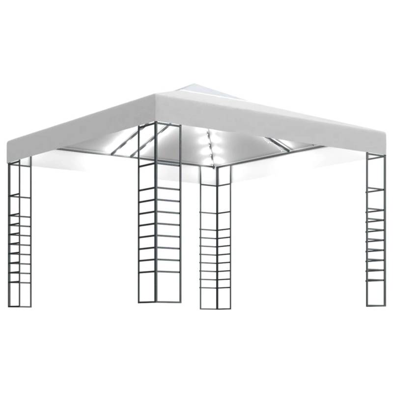 vidaXL Gartenzelt mit LED-Lichterkette 3x3 m Weiß von VIDAXL