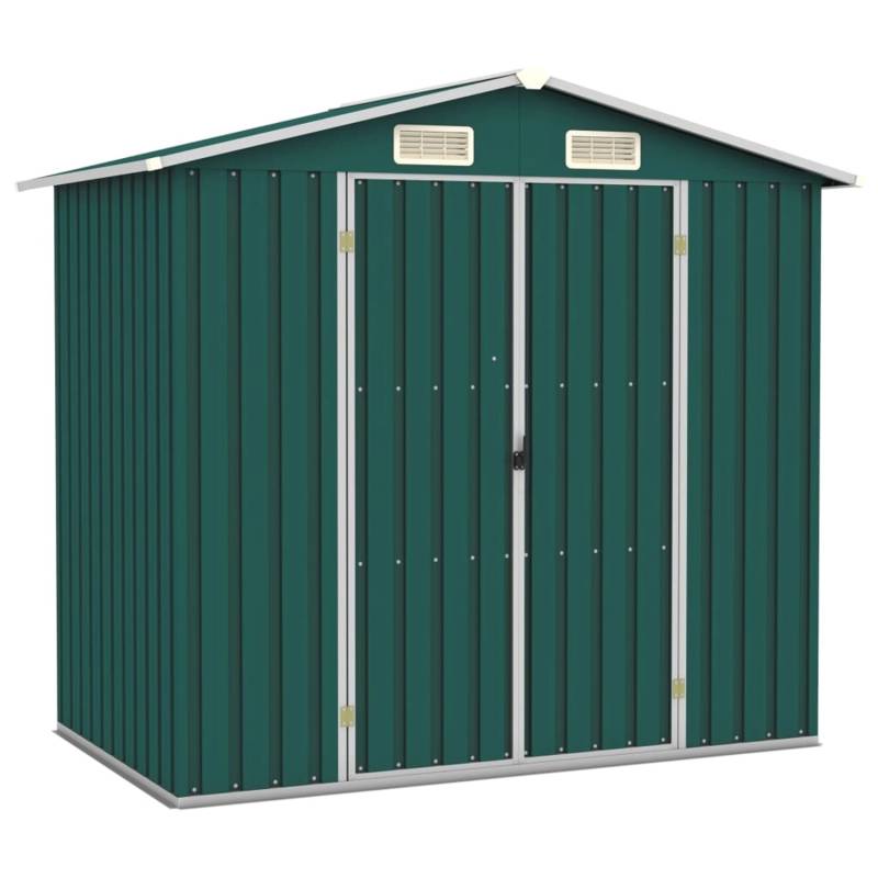 vidaXL Gerätehaus Grün 205x129x183 cm Verzinkter Stahl 661073 von VIDAXL