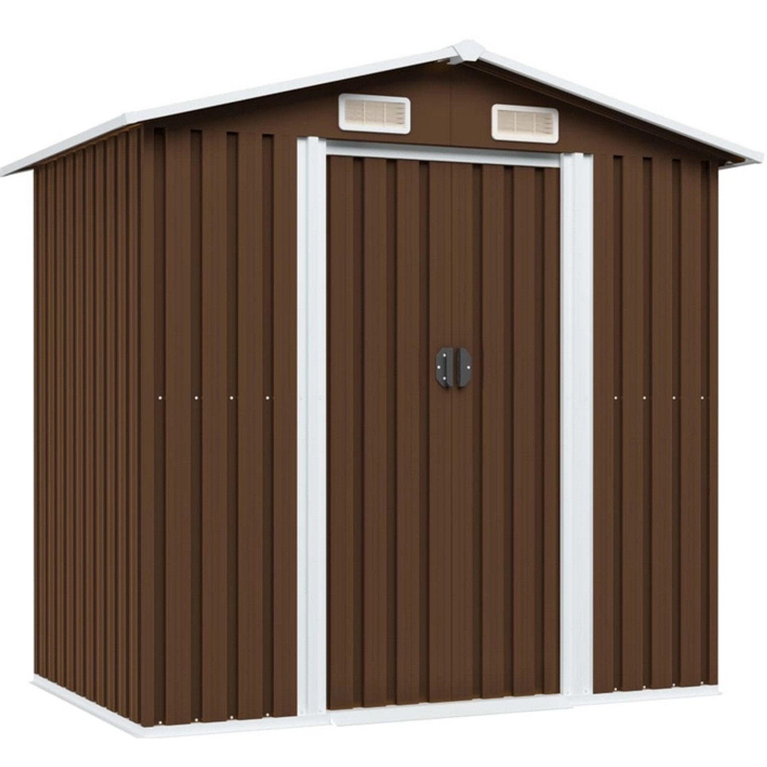 vidaXL Geräteschuppen Braun 204x132x186 cm Stahl 661643 vidaXL Geräteschuppen Braun 204x132x186 cm Stahl 661643 von VIDAXL