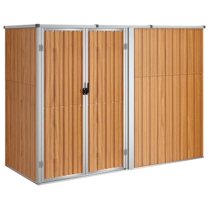 vidaXL Geräteschuppen Braun 225x89x161 cm Verzinkter Stahl 1157306 von VIDAXL