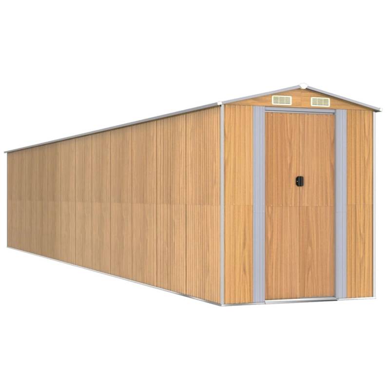 vidaXL Geräteschuppen Hellbraun 192x1021x223 cm Verzinkter Stahl 1370956 von VIDAXL