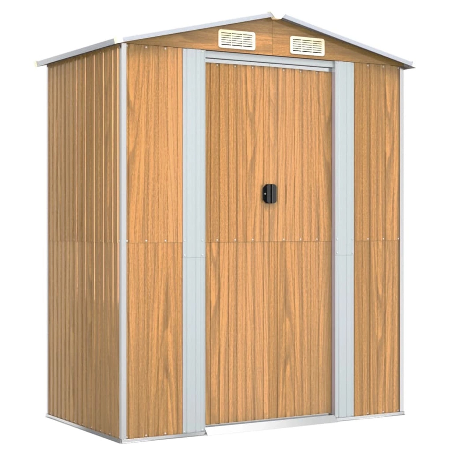 vidaXL Geräteschuppen Hellbraun 192x108x223 cm Verzinkter Stahl 1394572 von VIDAXL