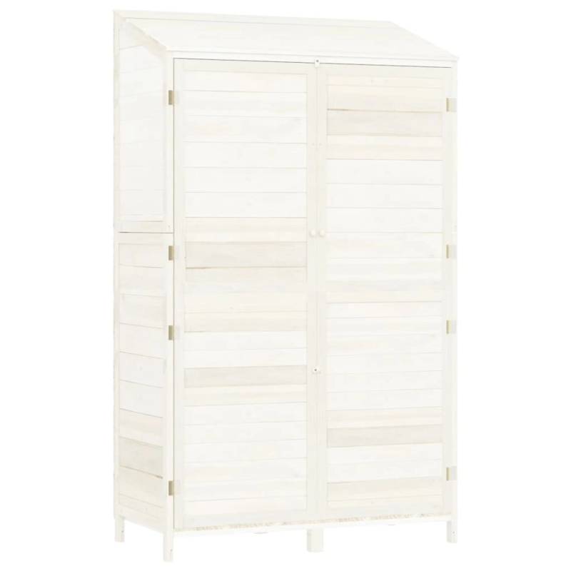 vidaXL Geräteschuppen Weiß 102x52x174,5 cm Massivholz Tanne 1156740 von VIDAXL