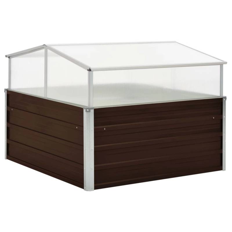 vidaXL Gewächshaus Braun 100 x 100 x 85 cm Stahl 660618 von VIDAXL