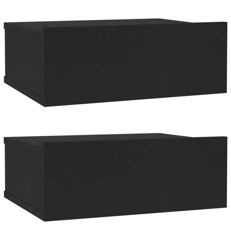 vidaXL Hängende Nachttische 2 Stk Schwarz 40x30x15 cm Holzwerkstoff von VIDAXL