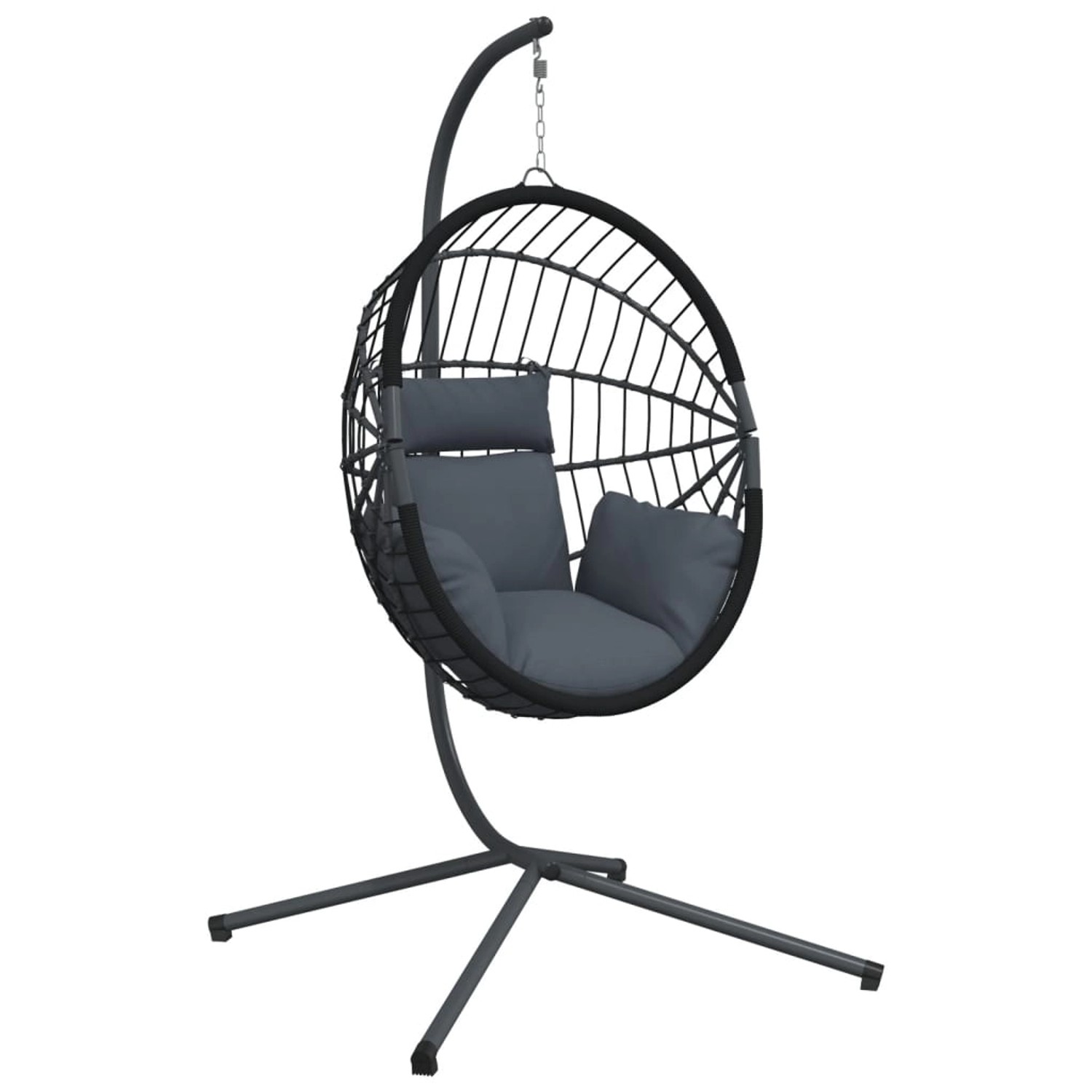 vidaXL Hängesessel Ei-Design mit Ständer Anthrazit Rattan und Stahl 2096907 vidaXL Hängesessel Ei-Design mit Ständer Anthrazit Rattan und Stahl 2096907 von VIDAXL