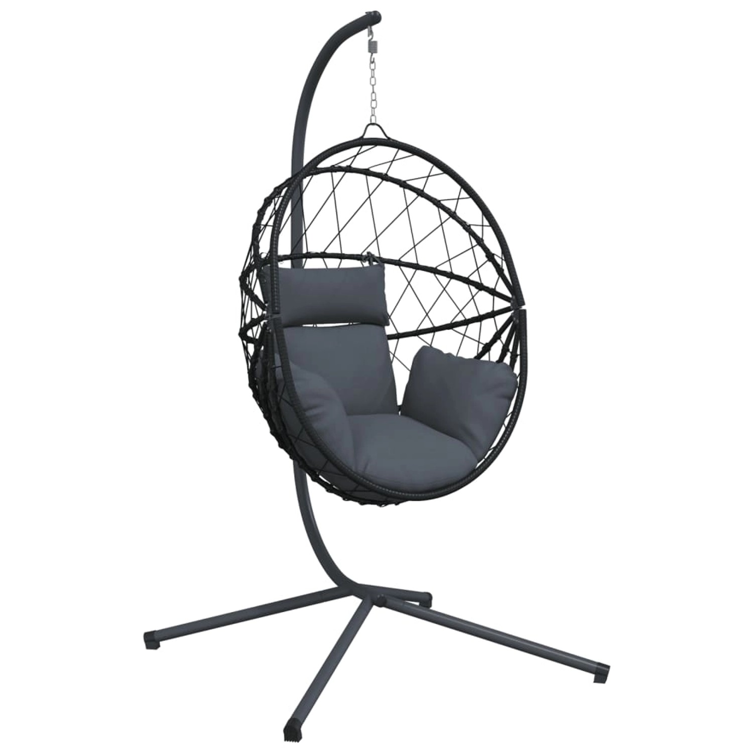 vidaXL Hängesessel Ei-Design mit Ständer Anthrazit Rattan und Stahl 2104730 vidaXL Hängesessel Ei-Design mit Ständer Anthrazit Rattan und Stahl 2104730 von VIDAXL
