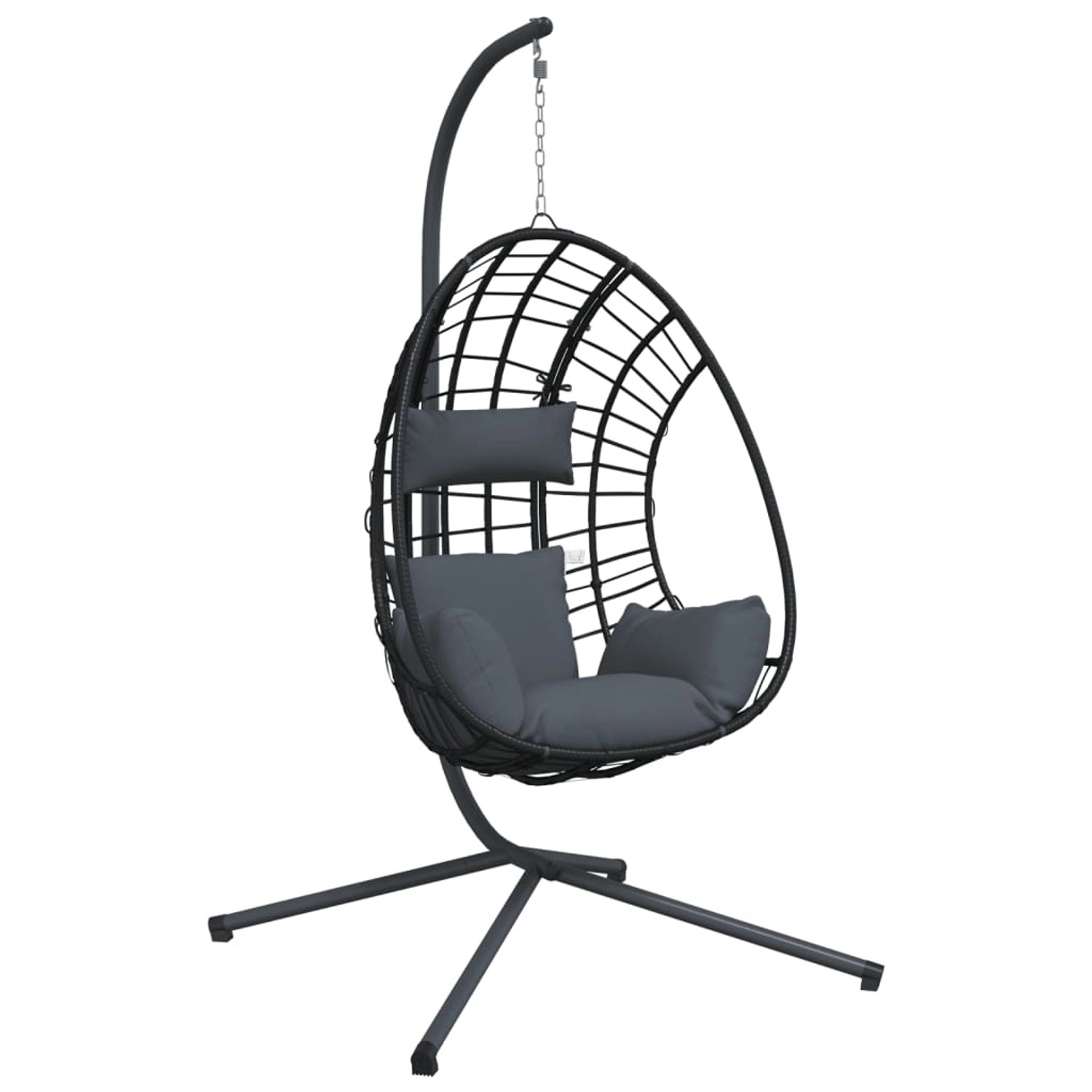 vidaXL Hängesessel Ei-Design mit Ständer Anthrazit Rattan und Stahl 2104732 vidaXL Hängesessel Ei-Design mit Ständer Anthrazit Rattan und Stahl 2104732 von VIDAXL