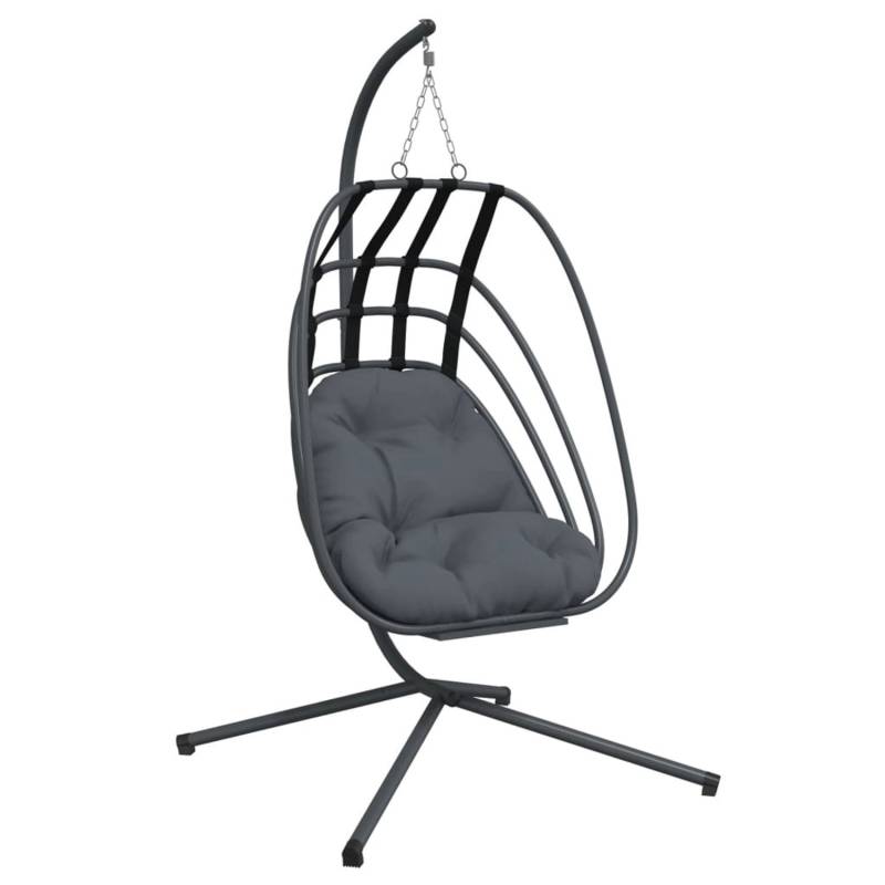 vidaXL Hängesessel Ei-Design mit Ständer Anthrazit Stahl 2100810 von VIDAXL