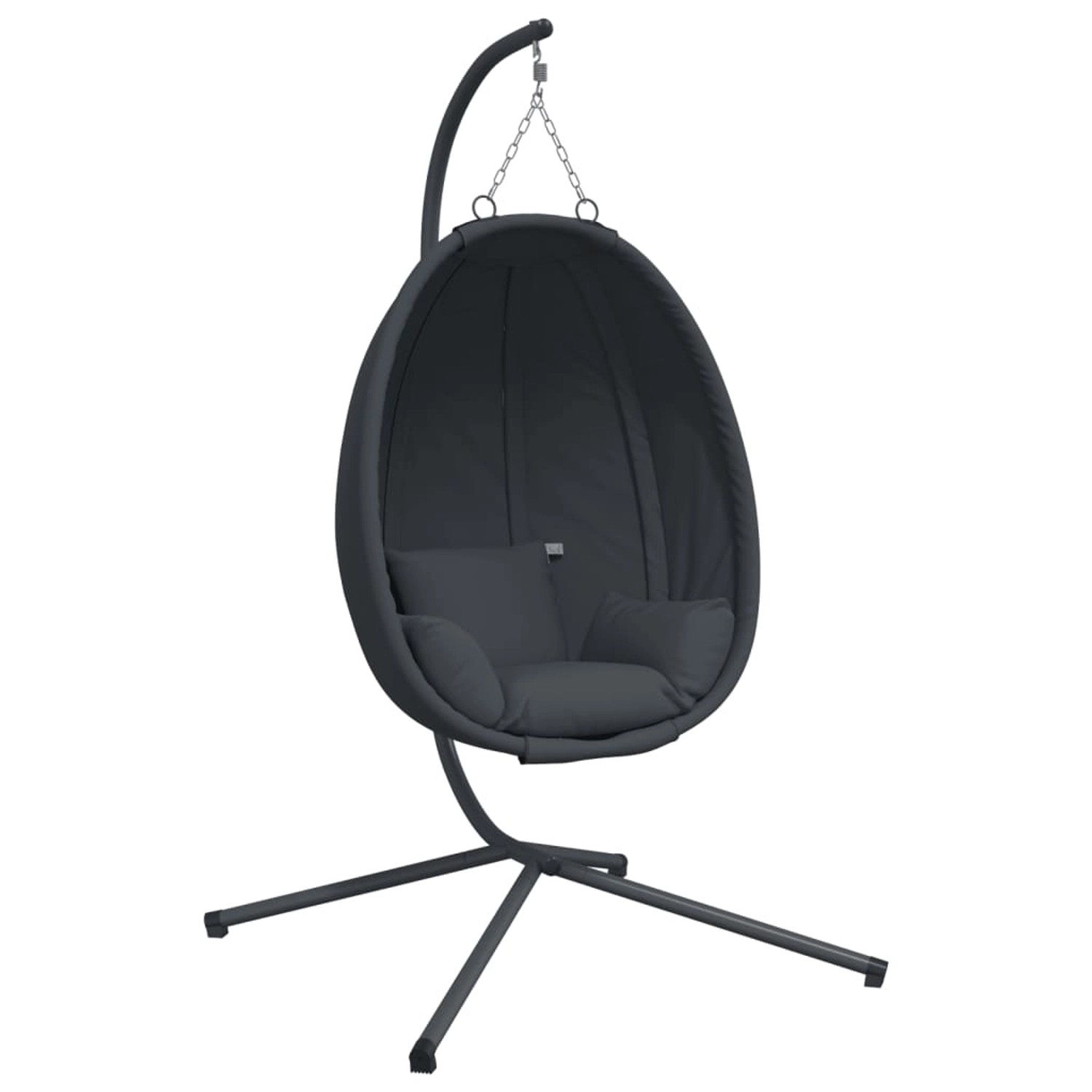 vidaXL Hängesessel Ei-Design mit Ständer Anthrazit Stoff und Stahl 2143039 vidaXL Hängesessel Ei-Design mit Ständer Anthrazit Stoff und Stahl 2143039 von VIDAXL