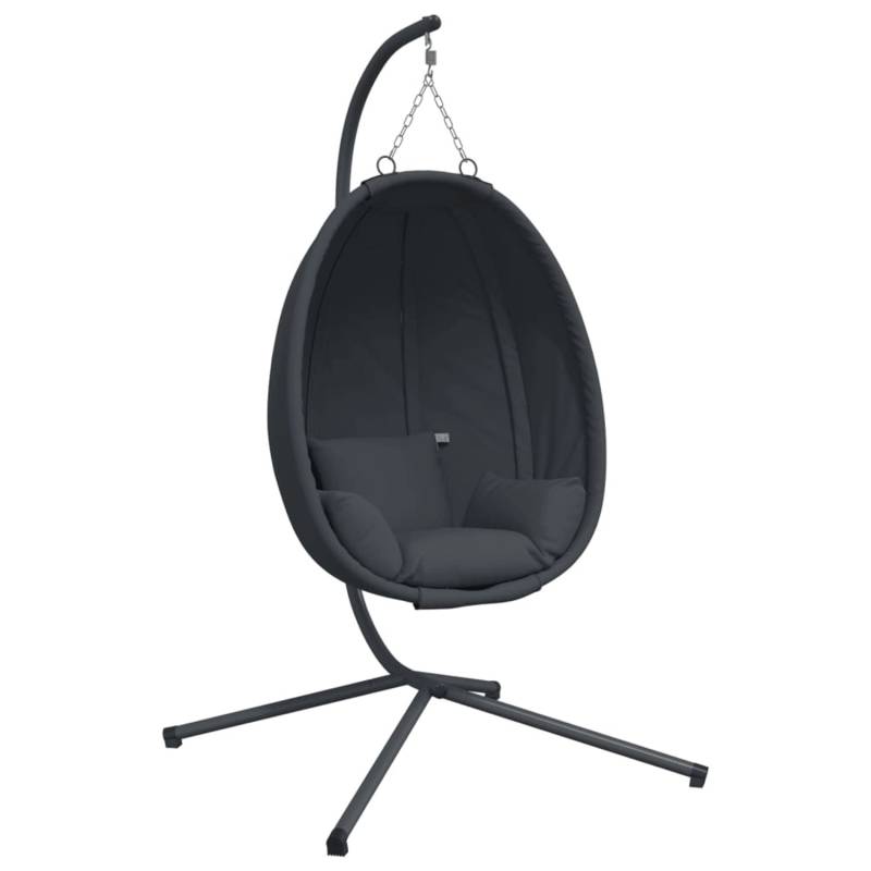 vidaXL Hängesessel Ei-Design mit Ständer Anthrazit Stoff und Stahl 2143039 von VIDAXL