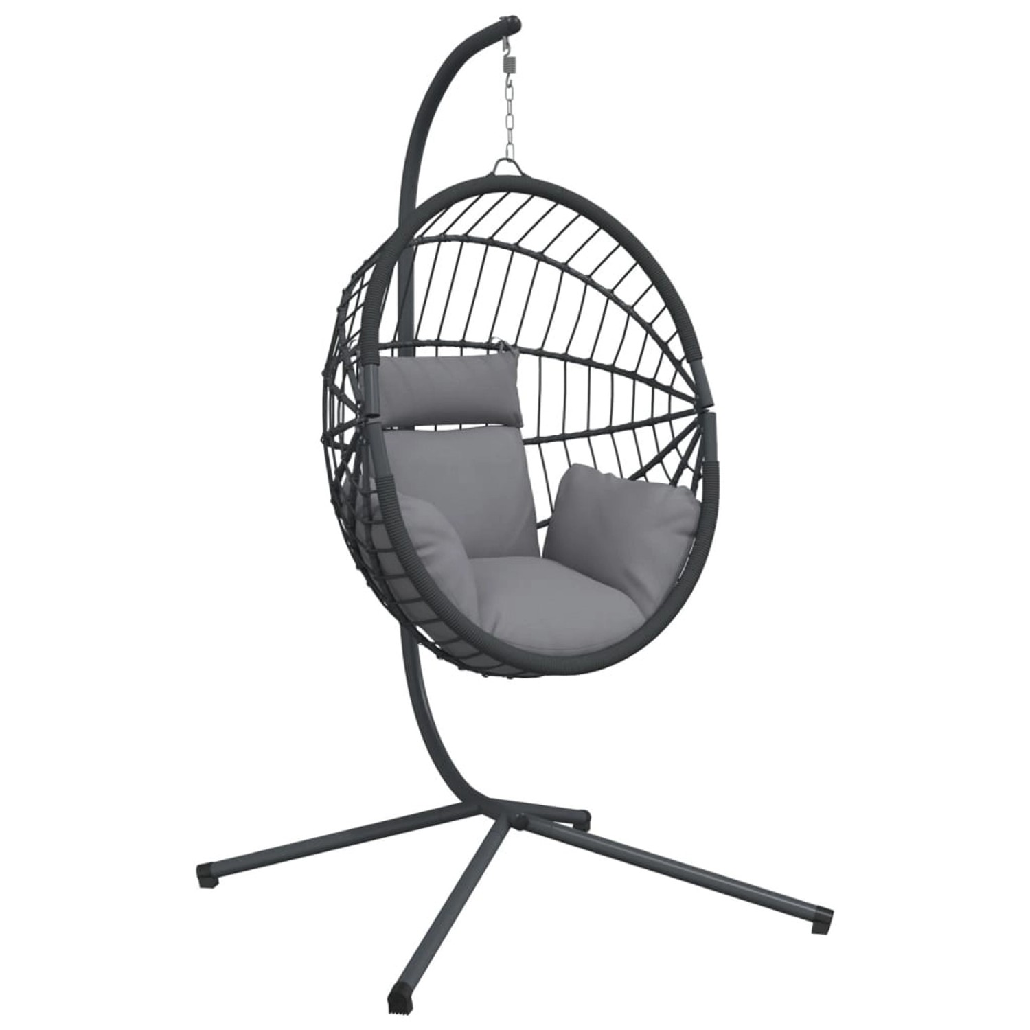 vidaXL Hängesessel Ei-Design mit Ständer Grau Rattan und Stahl 2096910 vidaXL Hängesessel Ei-Design mit Ständer Grau Rattan und Stahl 2096910 von VIDAXL