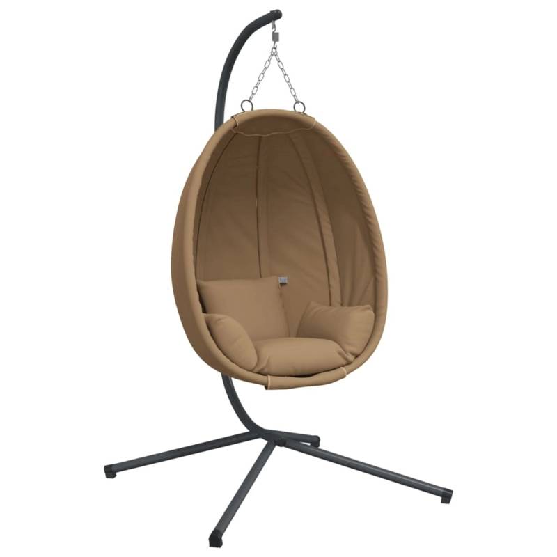 vidaXL Hängesessel Ei-Design mit Ständer Taupe Stoff und Stahl 2104731 von VIDAXL