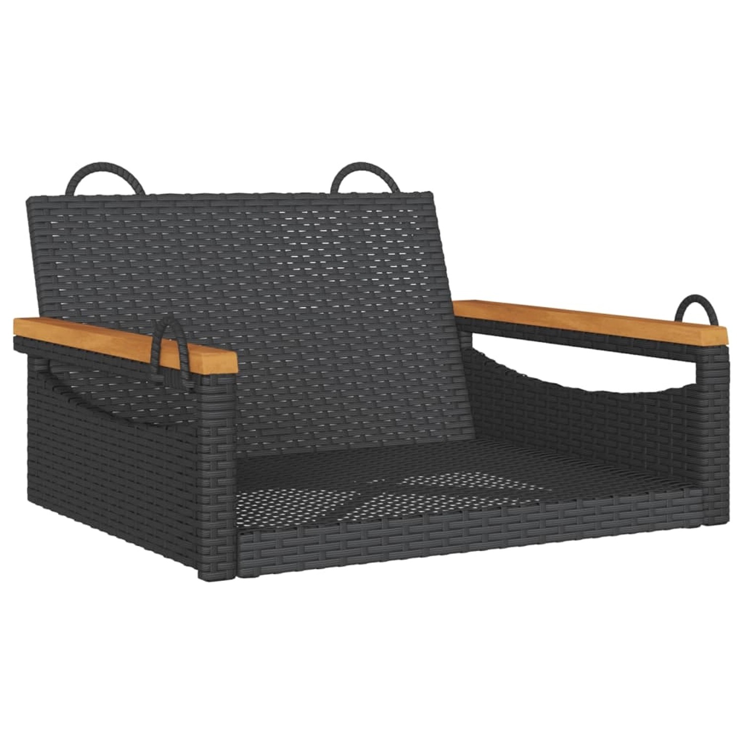 vidaXL Hängesessel Schwarz 63x62x40 cm Poly Rattan 368161 von VIDAXL