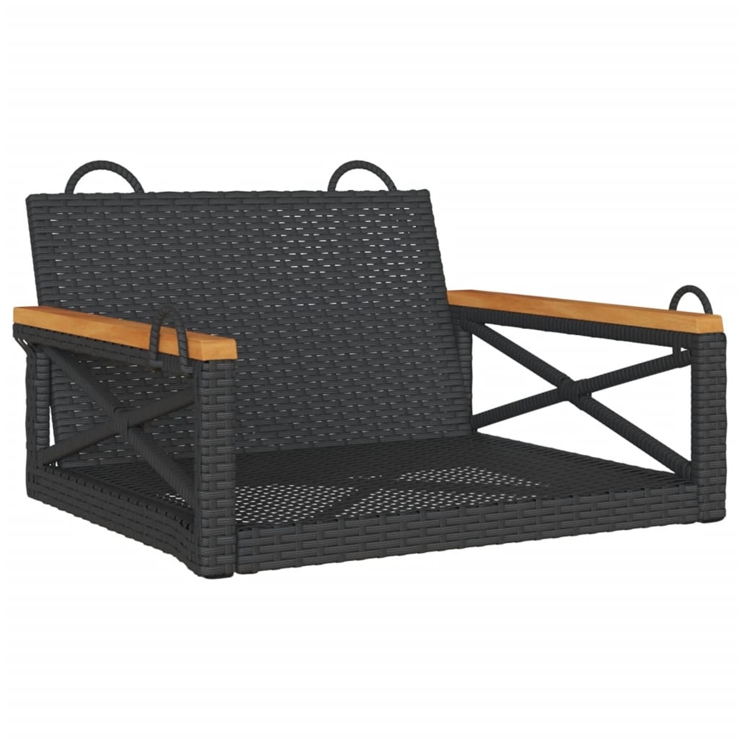 vidaXL Hängesessel Schwarz 63x62x40 cm Poly Rattan 368170 von VIDAXL