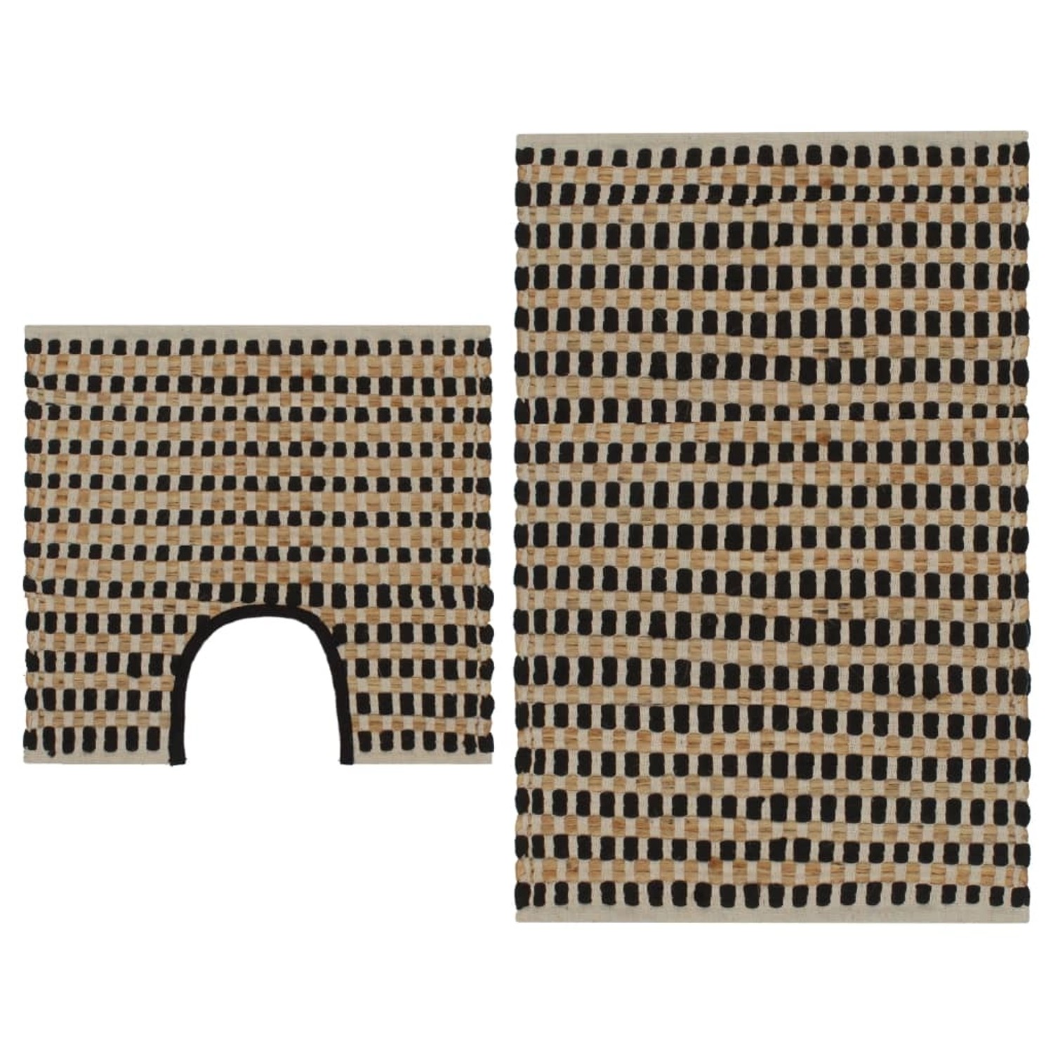 vidaXL Handgewebtes Badematten-Set Jute Stoff Natur und Schwarz vidaXL Handgewebtes Badematten-Set Jute Stoff Natur und Schwarz von VIDAXL