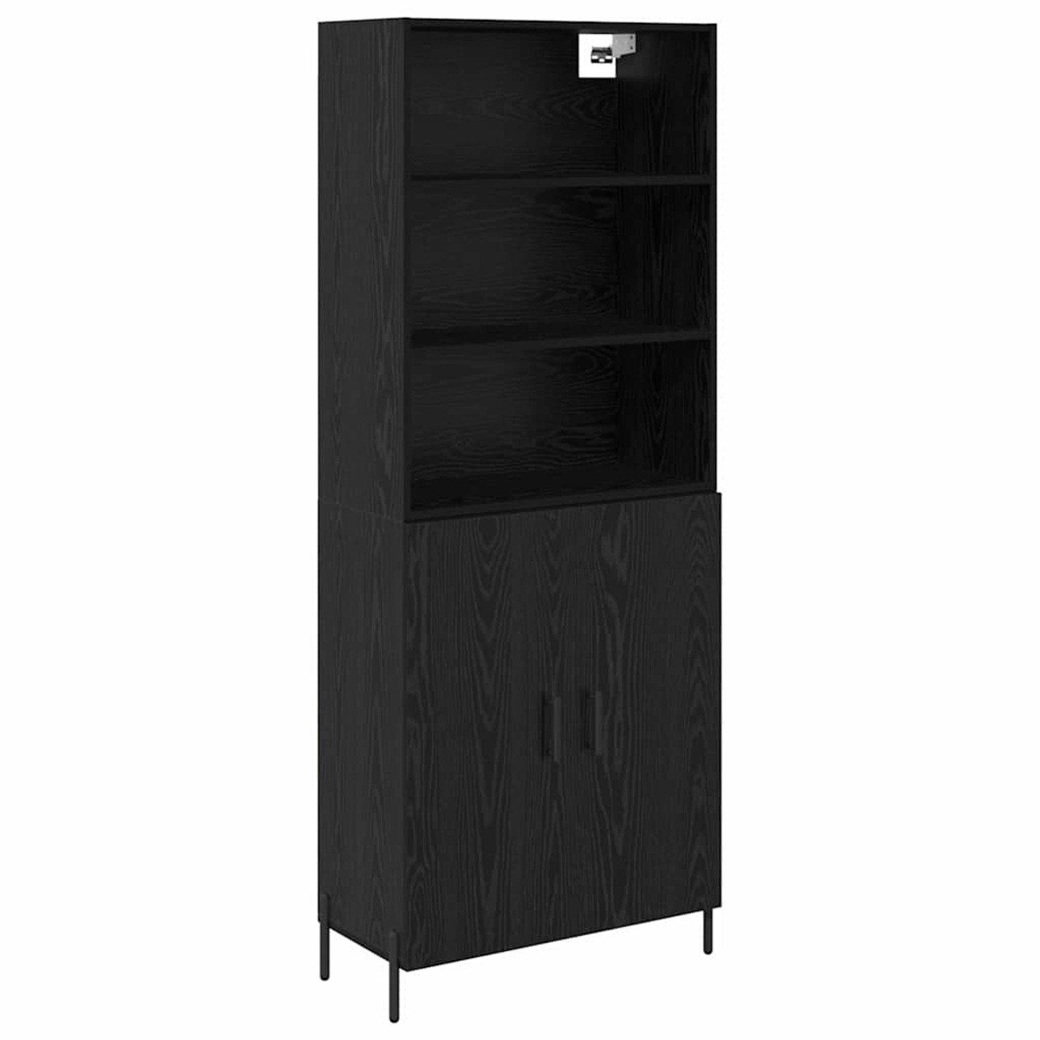 vidaXL Highboard 2 Stk Schwarz Eichen-Optik 69,5 x 34 x 180 cm 3416085 von VIDAXL