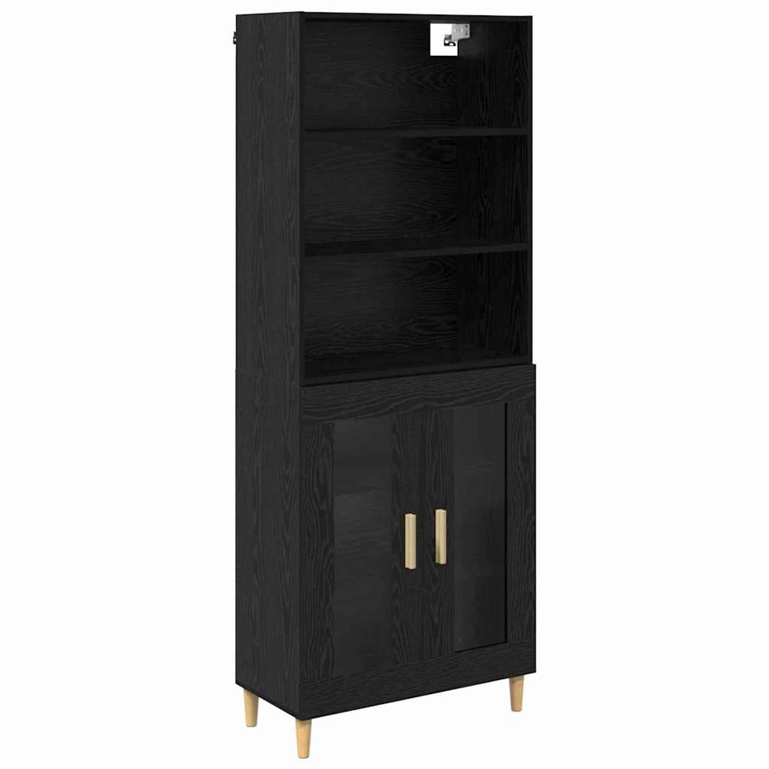 vidaXL Highboard 2 Stk Schwarz Eichen-Optik 69,5 x 34 x 180 cm 3416260 von VIDAXL